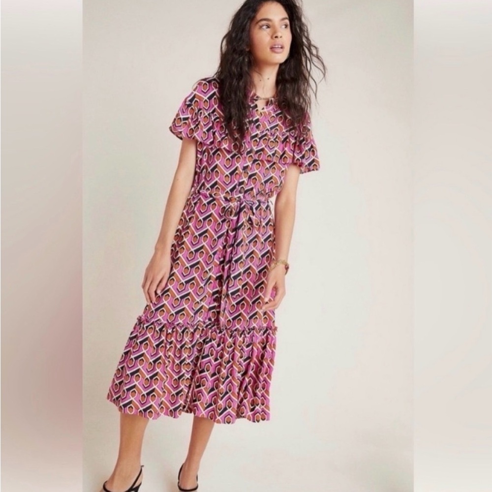 Anthropologie Corey Lynn Calter Annabel Geo Shirtdress-Size Small- EUC